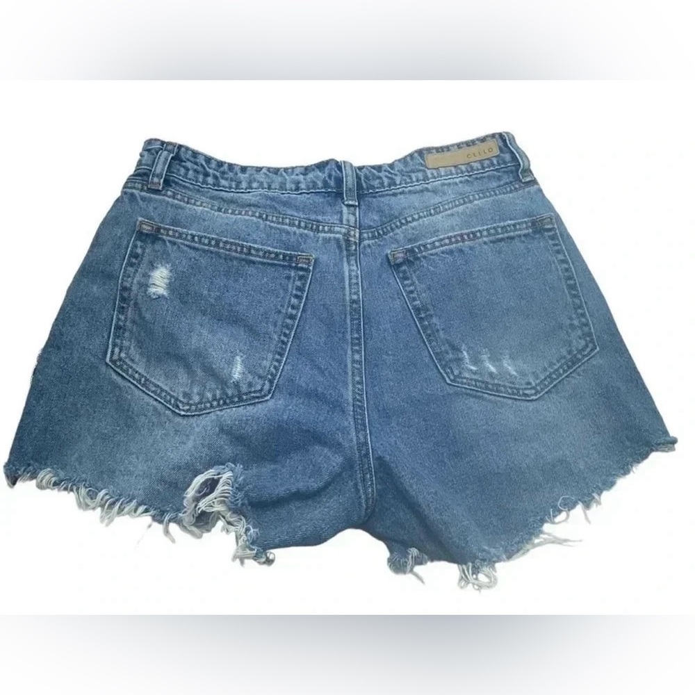 Cello Distressed Crossover Jean Shorts M - Picture 2 of 4